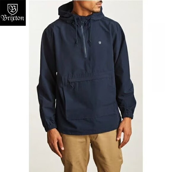 Brixton Other - Brixton Patrol Anorak Jacket XL Dusty Blue Hooded Windbreaker